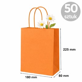Torba papierowa kraft pomarańczowa 180×80×225 mm 50 sztuk