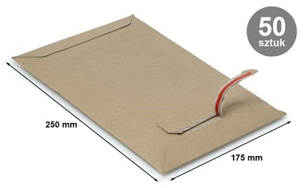 Pakiet - Koperta kartonowa 175x250mm 450g Brązowa 50szt