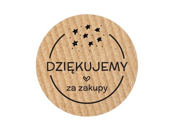 Naklejki okrągłe Kraft Dziękujemy za zakupy 1