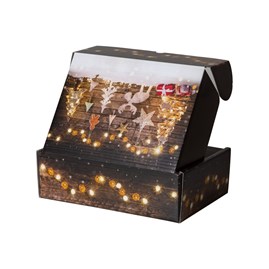 Pudełko świąteczne 310x220x98 mm Złoto-Czarne Renifer F427