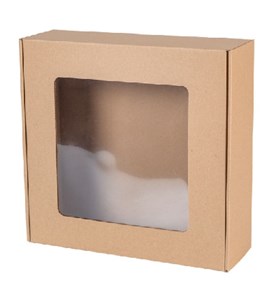 Pudełko prezentowe z okienkiem 300x300x100mm EKO Kwadrat F427