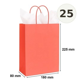 torebka papierowa jasna czerwona 180x80x225 mm 25 sztuk