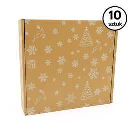 karton świąteczny, pudełko fasonowe, karton renifery, pakiet 10 sztuk, karton na prezenty