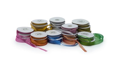 Wstążka brokatowa 12mm 32m WB7012 pomarańczowa