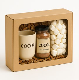 Pudełko prezentowe z okienkiem EKO 250x200x50mm brązowe