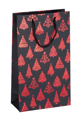 Torebka na 2 butelki świąteczna 210x100x360mm K-422 CHB2