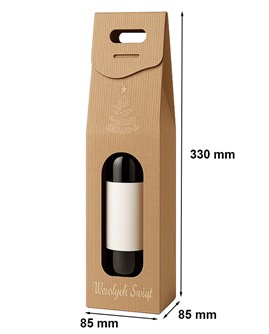 Karton Świąteczny karbowany na wino 85x85x330mm
