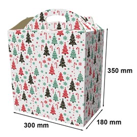 Pudełko świateczne 300x180x350 (CHOINKI)
