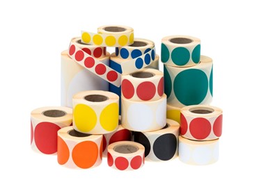 Etykiety samoprzylepne okrągłe żółte