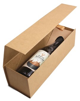 Pudełko na 1 wino KRAFT z magnesem 340x100x95mm (zewn.)