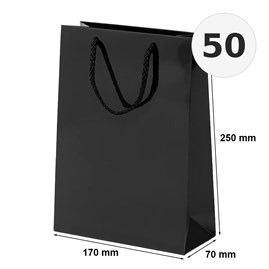 torba laminowana czarna 170x70x250 mm 50 sztuk
