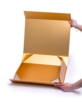 Pudełko Magnetyczne 430x330x100mm Złote na magnes prezentowe A3