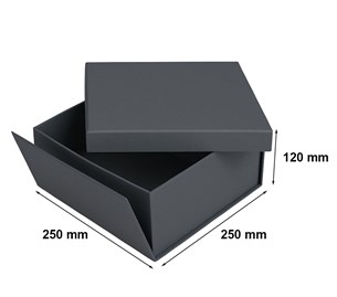 Pudełko składane z wiekiem 250x250x120 Grafitowe