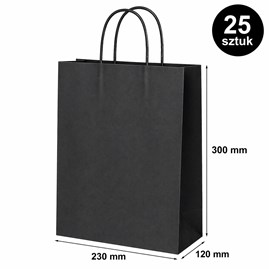 Torba prezentowa 230x120x300 mm ciemnoszara 25 szt