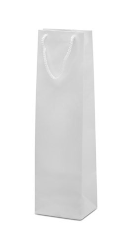 Torba Papierowa Ozdobna Na Wino 120x80x400mm Biała - Pakiet 10 szt