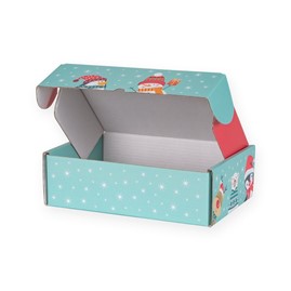 Pudełko świąteczne 310x220x98mm zima zwierz. F427