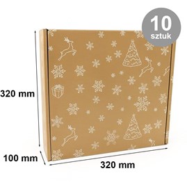 karton świąteczny, pudełko fasonowe, karton renifery, pakiet 10 sztuk, karton na prezenty
