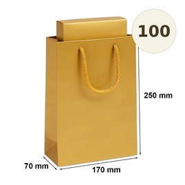 torba laminowana złota 170x70x250 mm 100 sztuk