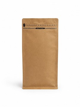 Doypack Flat Bottom brązowy kraft 1 kg z zaworem odgazowującym