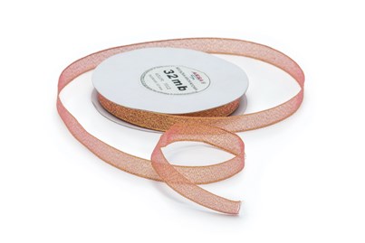 Wstążka brokatowa 12mm 32m WB7012 pomarańczowa