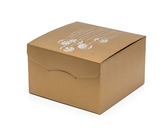Pudełko składane świąteczne złote 250x250x150mm XL K-8082 ZT