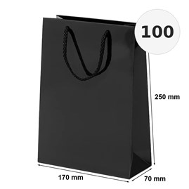 torba laminowana czarna 170x70x250 mm 100 sztuk