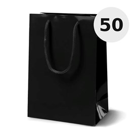 Torba Papierowa Laminowana Czarna 170×70×210 mm 50 sztuk