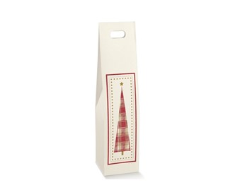 Torebka na wino Świąteczna 95x95x400mm K-877 CH