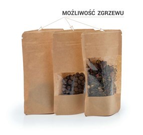 Doypack LIGHT KRAFT 750ml Małe Okno - 25 szt.