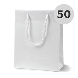 Torba Papierowa Prestige Laminowana Biała 170×70×210 mm A5 50 sztuk