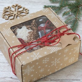 Karton świąteczny z okienkiem 200x200x100mm EKO Śnieżki F427