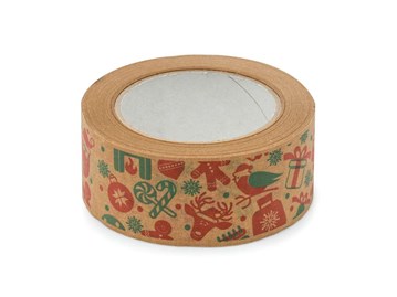 Taśma Świąteczna Papierowa Kraft 48mm/50mb