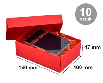 Pakiet - Pudełko ozdobne 140x100x47 Czerw. S 10szt