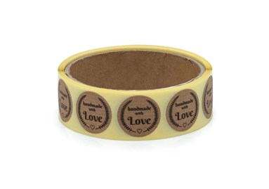 Naklejki okrągłe Kraft Handmade with Love - wzór 1