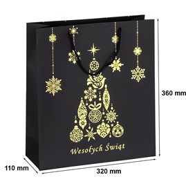 Torebka na 3 butelki win 320x110x360mm K-423 świąteczna CHZ3