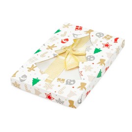 Pudełko ozdobne choinka/prezenty 220x150x20mm