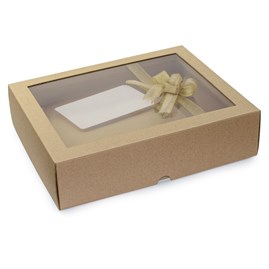 Pudełko karbowane wieczkowe 340x225x95mm z oknem