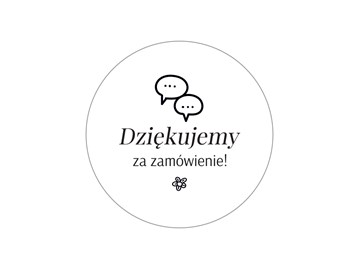 Naklejki okrągłe Białe Dziękujemy za zamówienie