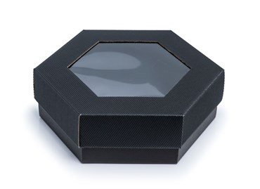 Pudełko karbowane czarne 240x240x90mm z oknem