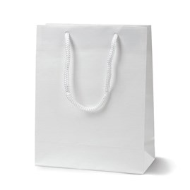 torba papierowa biała A5, torba papierowa 170x70x210, torba papierowa laminowana, torba prezentowa A5, torba papierowa z uchwytem