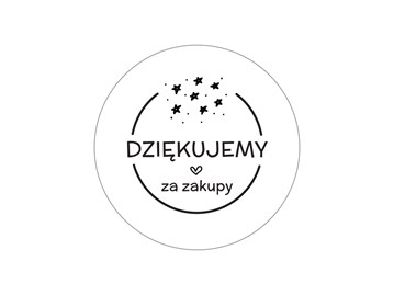 Naklejki okrągłe Białe Dziękujemy za zakupy