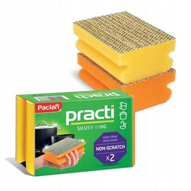 Dwustronne zmywaki kuchenne Practi Silver King – 2 sztuki, żółta i pomarańczowa