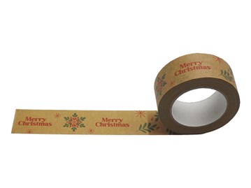 Taśma Świąteczna Papierowa Merry Christmas +Śnieżka 48mm/50m