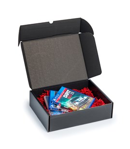 Pudełko ozdobne na prezent czarne 250x180x50mm skrytka A